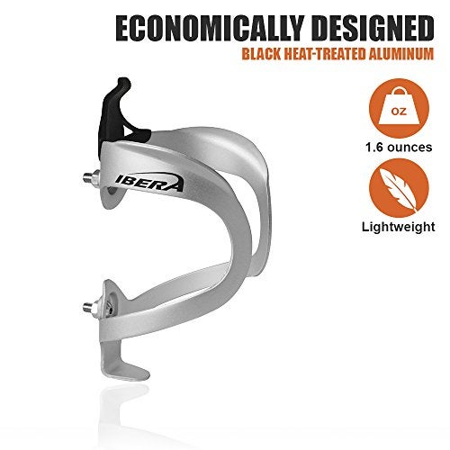 Ibera Bicycle Lightweight Aluminum Water Bottle Cage, Silver - Image 4
